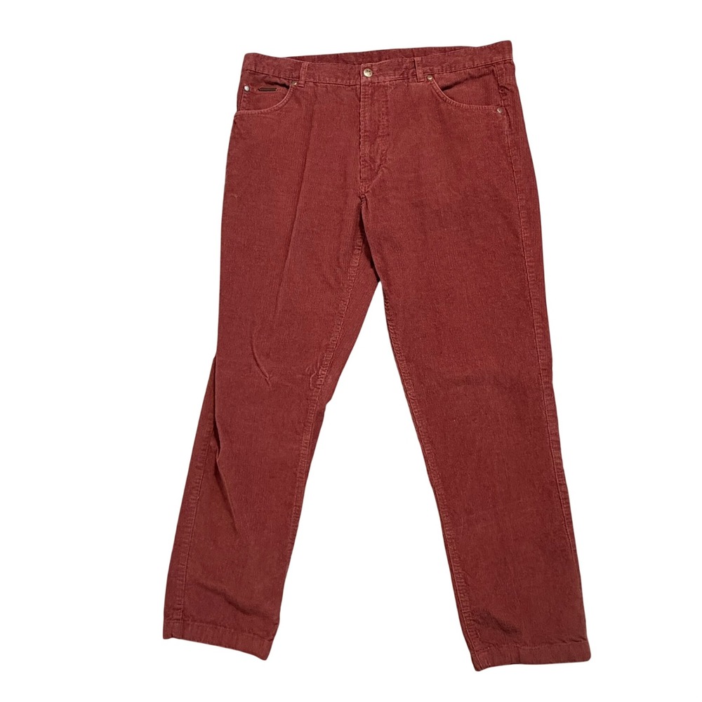 PETER CHRISTIAN Men's 40x32 Rust Red 100% Cotton Straight Leg Corduroy Pants